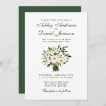 Aquarellfarben Grün weiße Hochzeit Bouquet GB