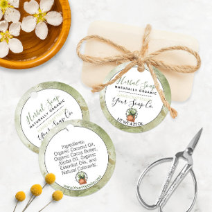 Aquarellfarben-Grüntöne + Pflanze (Benutzerdefinie Geschenkanhänger