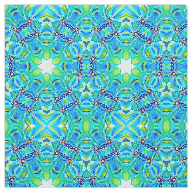 Aquarellfarben Handgestrichen Monogramm Grün Abstr Stoff (Muster)