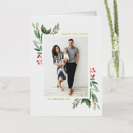 Aquarellfarben Heilige und grüne Happy Holidays Fo