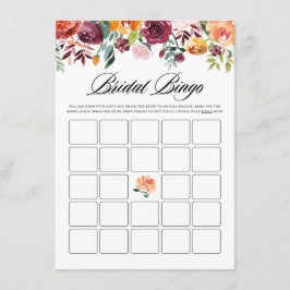 Aquarellfarben Herbst Blooms Bridal Bingo Duschspi Begleitkarte