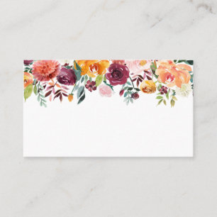 Aquarellfarben Herbst Blüten Garland Hochzeit im H Platzkarte
