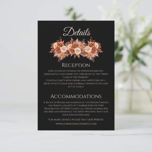 Aquarellfarben Herbst Elegance-Wedding- Begleitkarte (Stehend Vorderseite)