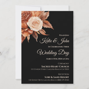 Aquarellfarben Herbst Elegance-Wedding- Einladung
