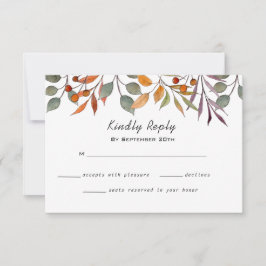 Aquarellfarben Herbst/Herbstfoliage Hochzeit RSVP 