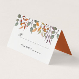 Aquarellfarben Herbst Hochzeitsszenarien Platzkart