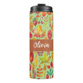 Aquarellfarben Herbst lässt Personalisiert Thermosbecher