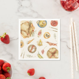 Aquarellfarben Herbst Türkei Erntedank Abendessen Serviette