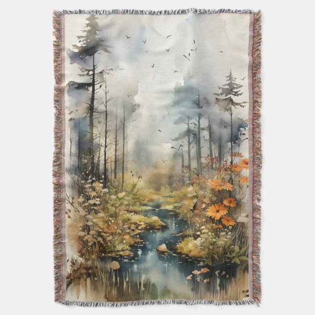 Aquarellfarben Herbstlandschaft Decke (Vorderseite Vertikal)