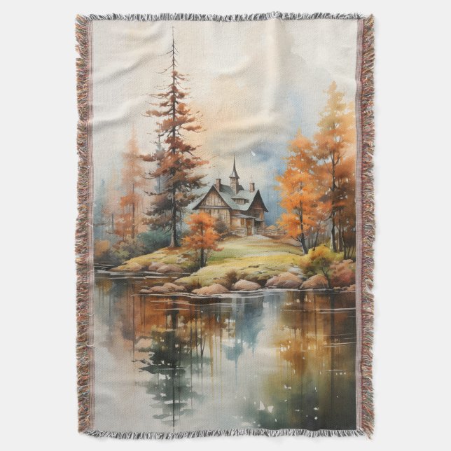 Aquarellfarben Herbstlandschaft Decke (Vorderseite Vertikal)