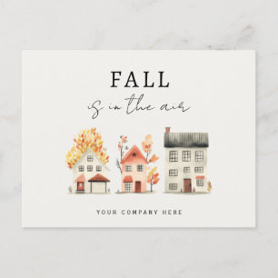 Aquarellfarben Herbstlaub House Realty Promotions Postkarte