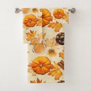 Aquarellfarben Herbstmagie Vintage Düfte Badhandtuch Set