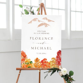 Aquarellfarben Herbstwoodlands Hochzeit im Herbst Poster