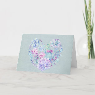Aquarellfarben - Herzgrußkarte Karte