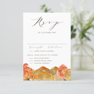 Aquarellfarben Hochzeit im Herbst Herbstlandschaft RSVP Karte