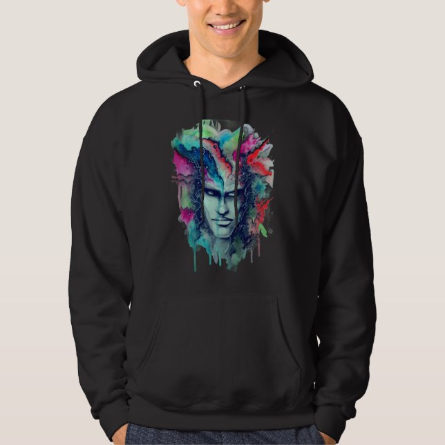 Aquarellfarben Hoodie (Vorderseite)