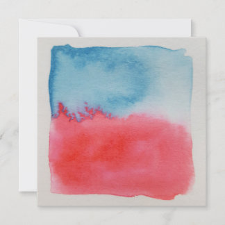 Aquarellfarben Horizons Red Blue Customizable Card