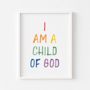 Aquarellfarben Ich bin ein Kind Gottes drucken Poster