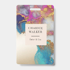 Aquarellfarben Imitate Goldfolie Salon Monogramm N Ausweis