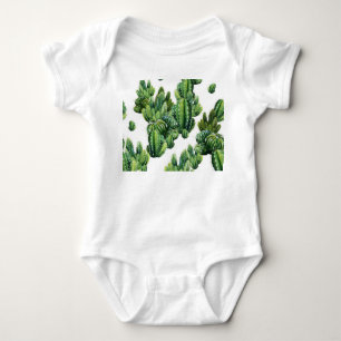 Aquarellfarben Kakteen Seamless Illustration Patte Baby Strampler