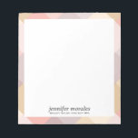 Aquarellfarben Kariert warme Farbpalette Monogramm Notizblock<br><div class="desc">Elegantes personalisiertes Notizblock mit karierter Wasserfarbenleiste im Sommer warme Farbpalette aus Rosa,  Grau,  Lila,  Gelb und Creme,  Perfetct to tuck in Geschenke oder Paket für Online-Bestellungen,  Schreiben Sie eine persönliche Note für ein berufliches Aussehen.</div>