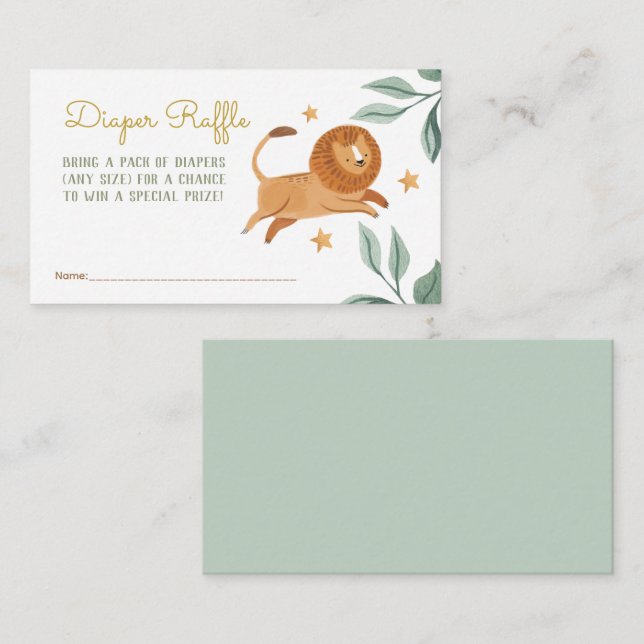 Aquarellfarben kleiner Löwe Windelweindecke Begleitkarte (Vorne/Hinten)