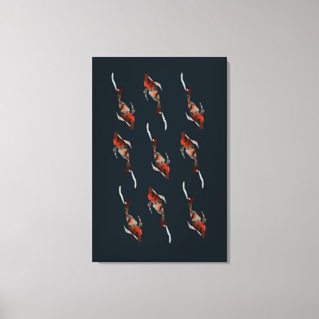Aquarellfarben-Koi-Aquariendarstellung Leinwanddruck (Vorderseite)