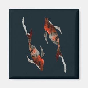 Aquarellfarben-Koi-Aquariendarstellung Magnet