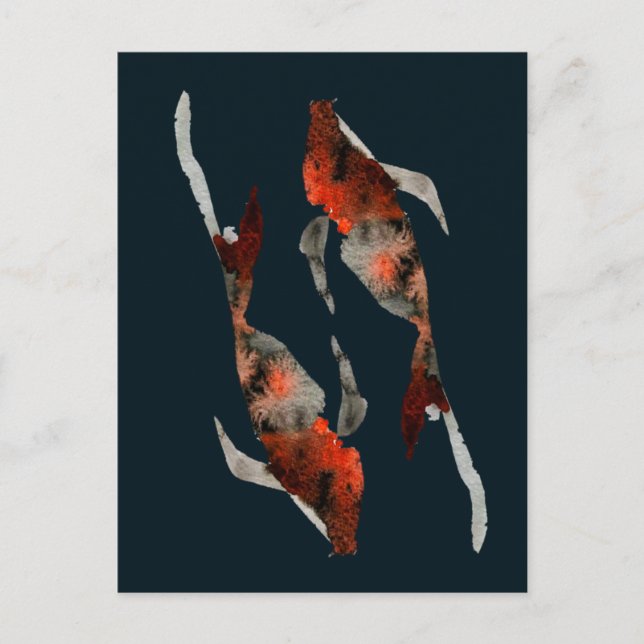 Aquarellfarben-Koi-Aquariendarstellung Postkarte (Vorderseite)