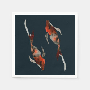 Aquarellfarben-Koi-Aquariendarstellung Serviette