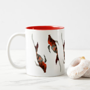 Aquarellfarben-Koi-Aquariendarstellung Zweifarbige Tasse