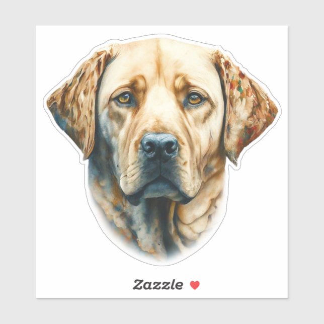 Aquarellfarben Labrador Retriever Aufkleber (Blatt)