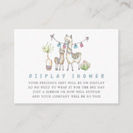 Aquarellfarben Lama-Kinderdusche Begleitkarte