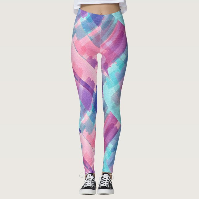 Aquarellfarben Leggings (Vorderseite)