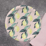 Aquarellfarben Lemonen und Blätter Gelb Nahtloses  Pappteller<br><div class="desc">Aquarellfarben Lemonen und Blätter Gelb Nahtloses Muster</div>