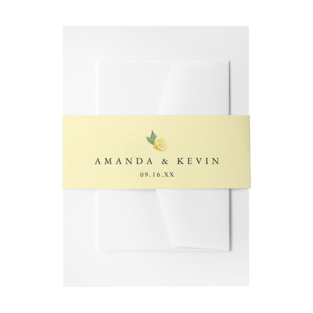 Aquarellfarben Lemons Grüngelb Einladungsbanderole (Vorderseite Beispiel)