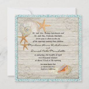 Aquarellfarben Leuchtturm Muscheln Beach Hütte Hoc Einladung