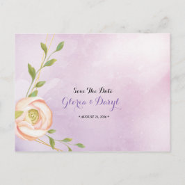 Aquarellfarben lila Chic Save the Date Ankündigungspostkarte