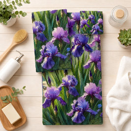 Aquarellfarben Lila Irische Bläschen Badhandtuch Set