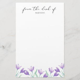 Aquarellfarben Lilac-Blume Personalisiert Briefpapier