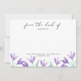 Aquarellfarben Lilac-Blume Personalisierte Schrift Mitteilungskarte