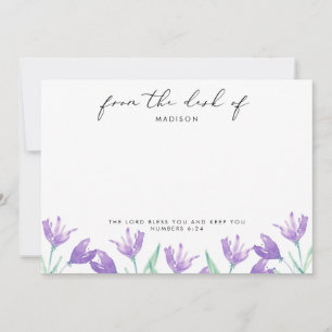 Aquarellfarben Lilac-Blume Personalisierte Schrift Mitteilungskarte