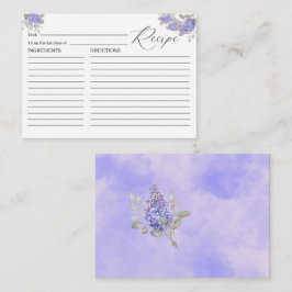 Aquarellfarben Lilac-Blume Rezeptionskarte Begleitkarte
