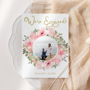 Aquarellfarben Lush Blush Pink Floral Engagement P Einladung