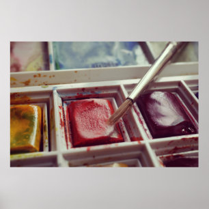 Aquarellfarben malen fotografische Drucke. Poster