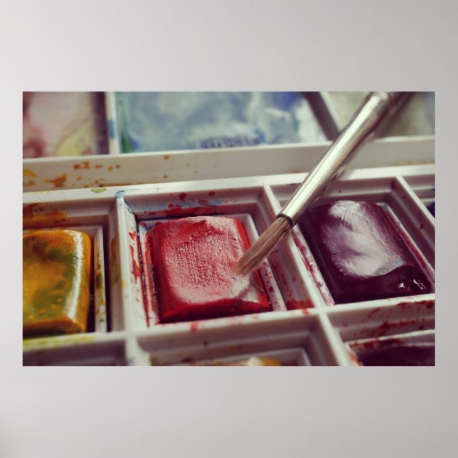 Aquarellfarben malen fotografische Drucke. Poster (Vorne)