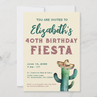 Aquarellfarben mexikanische Fiesta zum Geburtstag Einladung