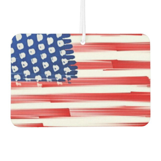 Aquarellfarben mit amerikanischer Flagge Autolufterfrischer (Vorderseite)