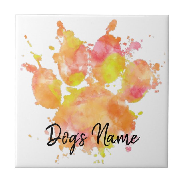 Aquarellfarben mit Individuelle Name-Keramik Fliese (Vorderseite)