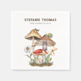 Aquarellfarben Mushroom Kinderdusche Napkins | Wal Serviette
